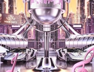 科幻时尚音乐之城动态动画场景C4D工程源文件