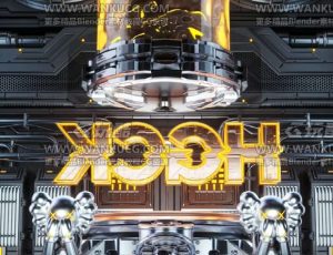 科技酒吧酒水生产车间动态动画场景C4D工程源文件