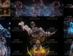 抽象艺术数字人开场动态动画场景C4D工程源文件