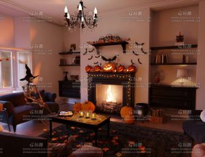 万圣节主题客厅场景Blend工程源文件