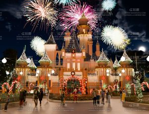 夜晚迪士尼乐园场景Blend工程源文件