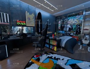 游戏主播套房场景Blend工程源文件