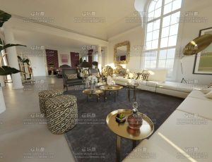 豪华别墅客厅宽敞场景Blend工程源文件