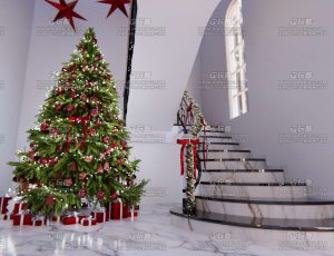 圣诞楼梯场景Blend工程源文件