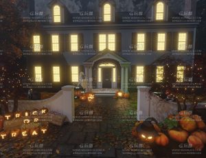 万圣节闹鬼庄园场景Blend工程源文件