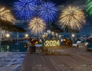 2024海滩派对场景Blend工程源文件