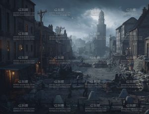 玩酷CG网—战场战争破损建筑模型