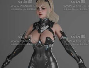 赛博皮衣女郎Blend模型