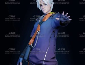 时髦白发帅哥Blend模型