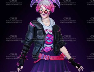 时尚时髦风格化少女Blend模型