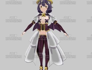 可爱连衣裙女孩Blend模型