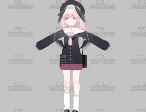 可爱三渲二学生女孩Blend模型