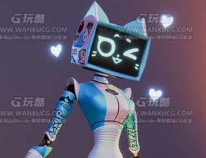 显示器服务机器人Blend模型