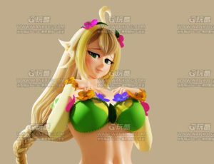 风格化卡通蛇女Blend模型