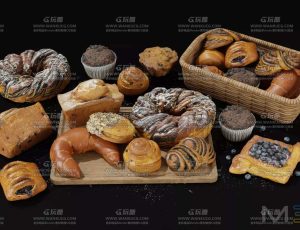 糕点面包模型包Blend资产库