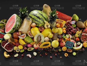 水果市场模型包Blend资产库