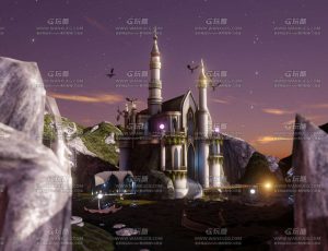 古老西方城堡场景Blend工程源文件