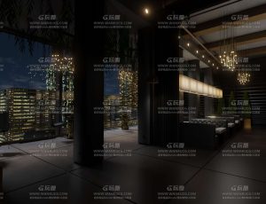 夜晚顶层酒店场景Blend工程源文件