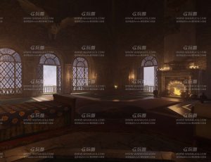 中世纪皇家大卧室场景Blend工程源文件