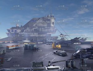 天空航空母舰基地Blend工程源文件