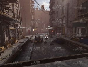 混乱城市街区一角场景Blend工程源文件