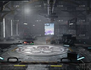 科幻工厂大仓库场景Blend工程源文件