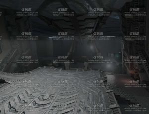 科幻机械仓走廊场景Blend工程源文件