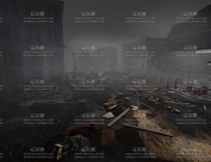 迷雾废墟破旧城市场景Blend工程源文件
