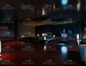 赛博朋克科幻空间套房Blend工程源文件
