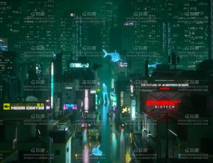 赛博朋克夜之城大场景C4D工程源文件