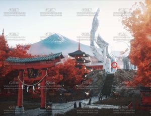 日本阴阳师场景C4D工程源文件