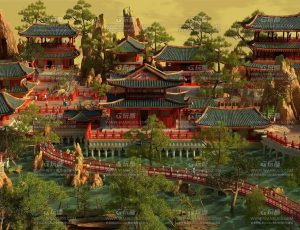 古代国风红楼梦庄园场景Blend工程源文件