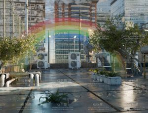 唯美清新下雨阳台场景Blend工程源文件