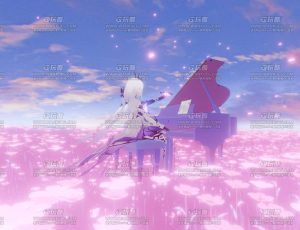 钢琴花海动画场景Blend工程源文件
