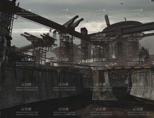 科幻战争工厂场景Blend工程源文件