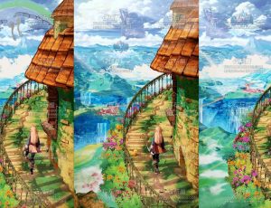 世界渲染大赛无尽阶梯吉卜力风格动画场景Blend工程源文件