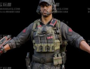 特种部队战士士兵Blend模型