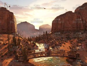 荒野峡谷冒险游乐场地Blend工程源文件