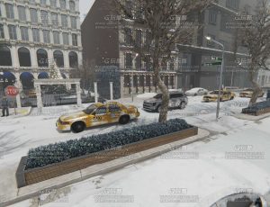 纽约冬季雪景街头场景Blend工程源文件