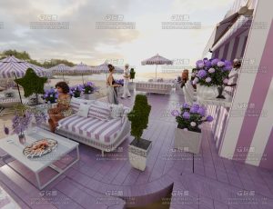 唯美海滩休闲场景Blend工程源文件