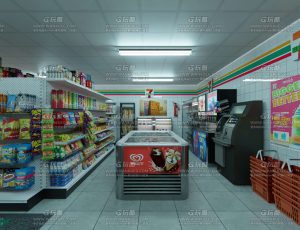 7-Eleven便利店场景Blend工程源文件