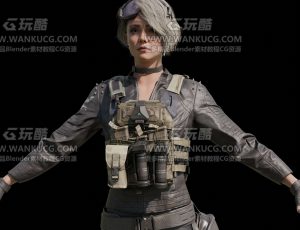 女性特工部队战士Blend模型