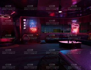 赛博朋克VIP卧室套房场景Blend工程源文件