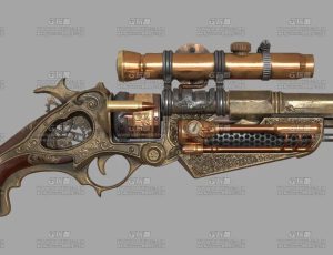 高精度蒸汽朋克手枪Blend模型