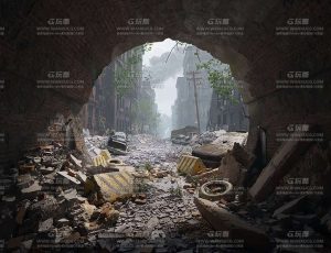 高精度电影级战争废墟场景Blend工程源文件