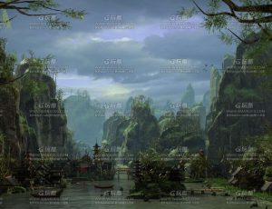 大好山河国风场景Blend工程源文件