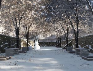 冬季下雪小巷场景Blend工程源文件