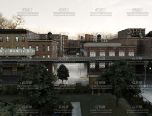 美国现代小镇场景Blend工程源文件