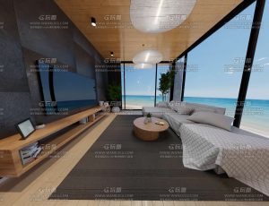 海景房别墅客厅场景Blend工程源文件