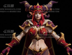 红发精灵女王Blend模型